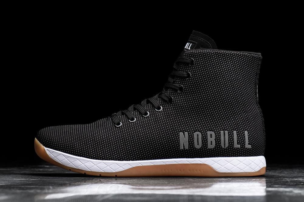 NOBULL Men's High-Top Gum Training Shoes - Black White - Ireland (6043PNEVB)